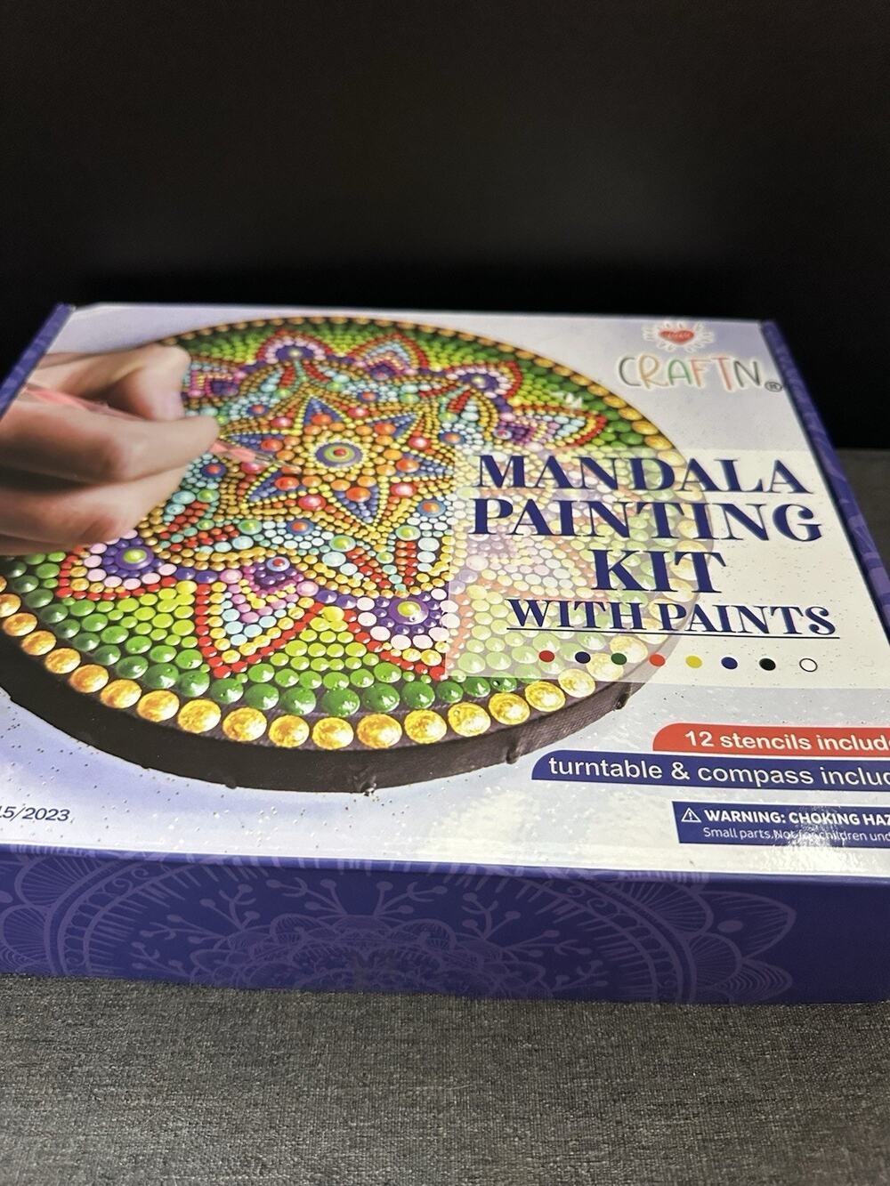 Craft N Mandala Painting Kit Acrylic Paints Stencils INCOMPLETE Art Craft Set